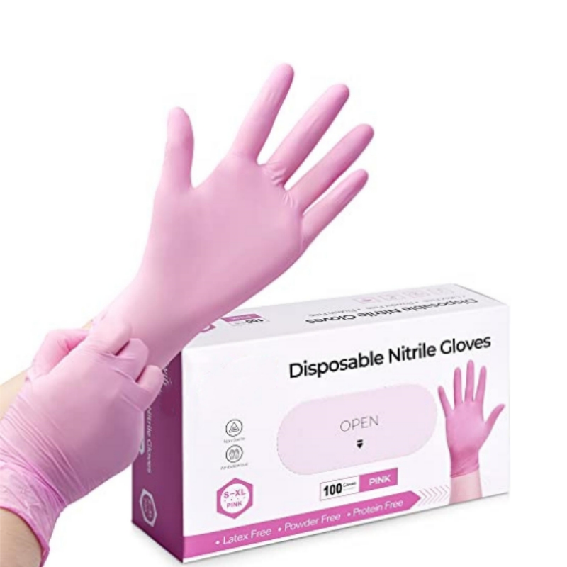 Garden Gloves - Gants jetables en nitrile rose pour