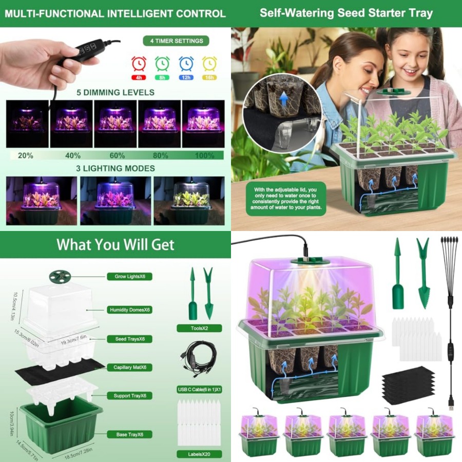 Seed Starter Tray - Plateau de semis avec éclairage, lot