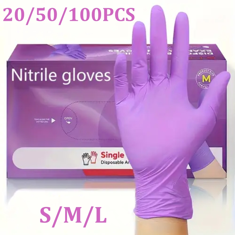 Garden Gloves - 50/100 pièces gants en Nitrile Violet